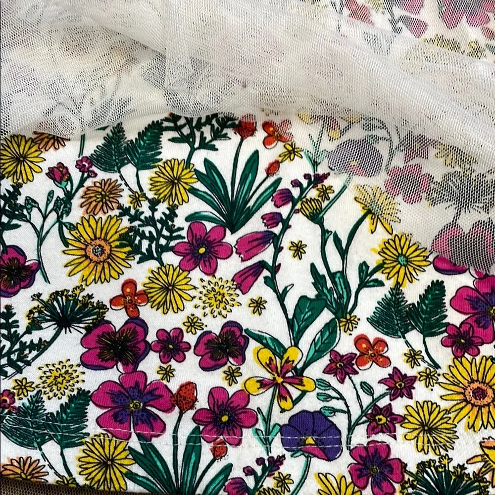 Hanna Andersson Floral Dress with Sheer Overlay